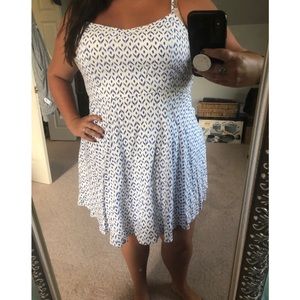 Blue and White Pattern Old Navy Dress XL